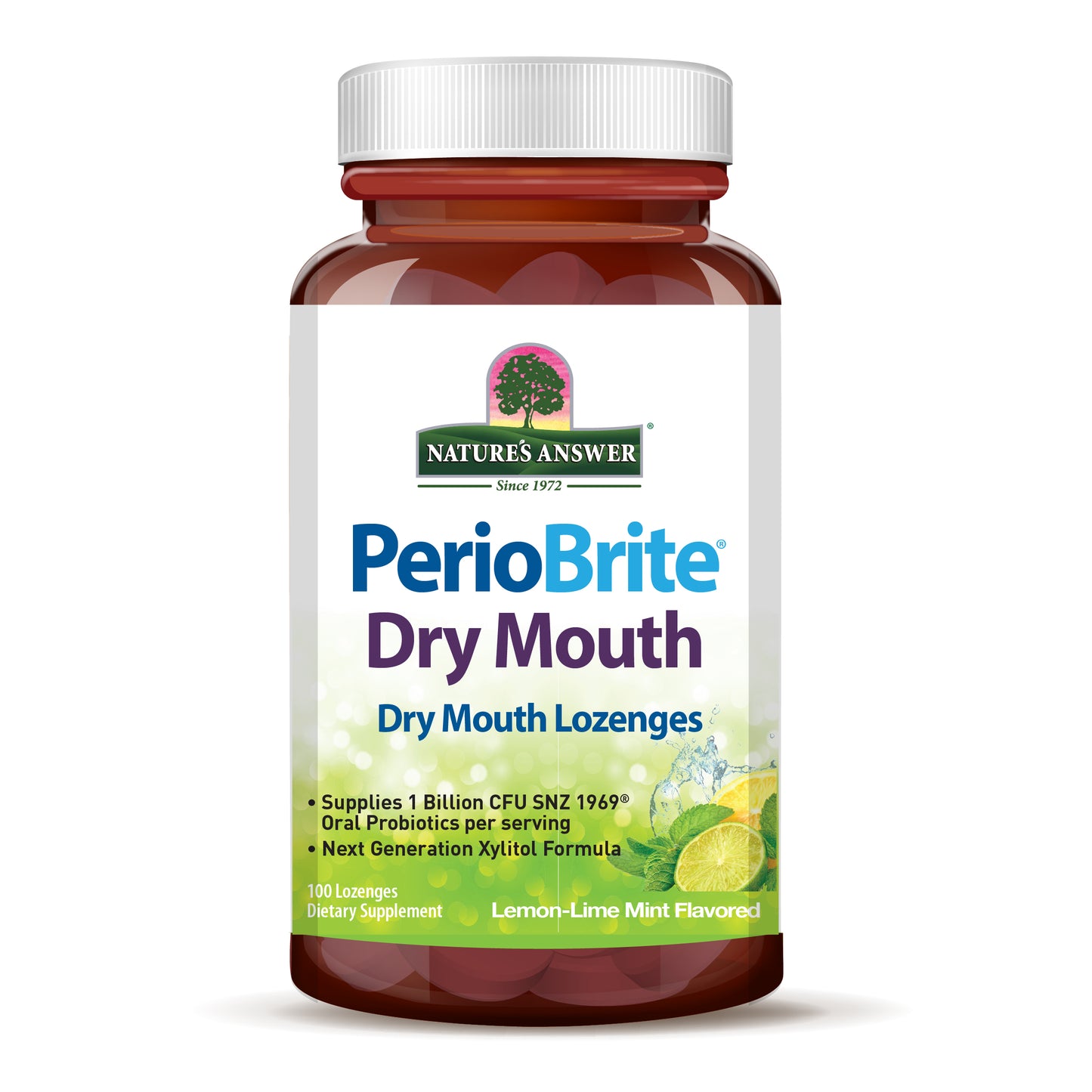 Periobrite Dry Mouth Lozenges Lemon Lime Mint by Nature's Answer