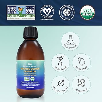 Organic Golden Cold Pressed Castor Oil by Queen of the Thrones