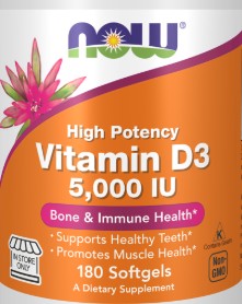 Vitamin D3 5,000iu Softgels by Now Foods