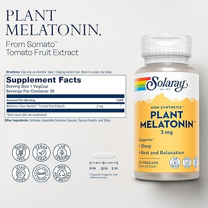 Plant Melatonin 3mg Capsules by Solaray