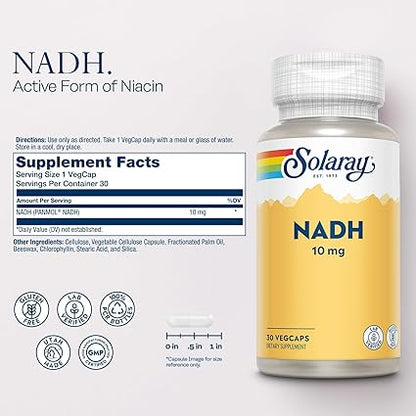 NADH 10mg Capsules by Solaray