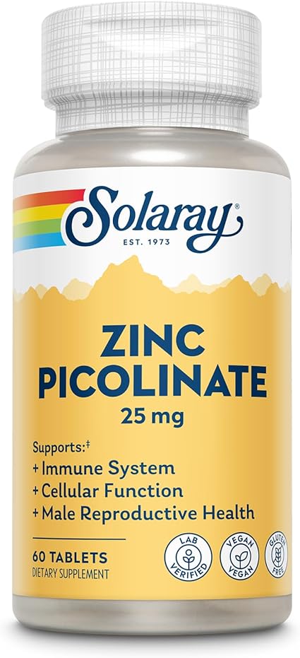 Zinc Picolinate 25mg Tablets by Solaray