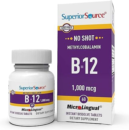 No Shot Methyl B12 1000mcg Quick Dissolve Tabs by Superior Source
