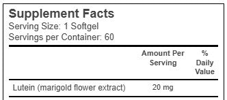 Lutein 20mg Softgels by Bluebonnet