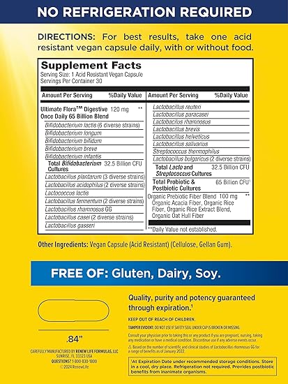 Ultimate Flora Probiotic Digestive Once Daily Capsules by Renew Life