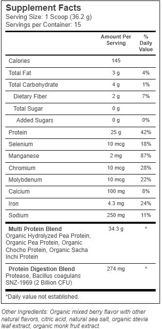 Multi Protein Plant Based Mixed Berry by Ancient Nutrition