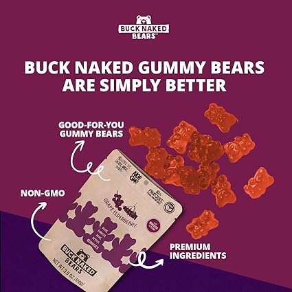 Grape Elderberry Gummy Bears by Buck Naked Bears