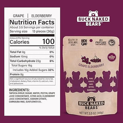 Grape Elderberry Gummy Bears by Buck Naked Bears