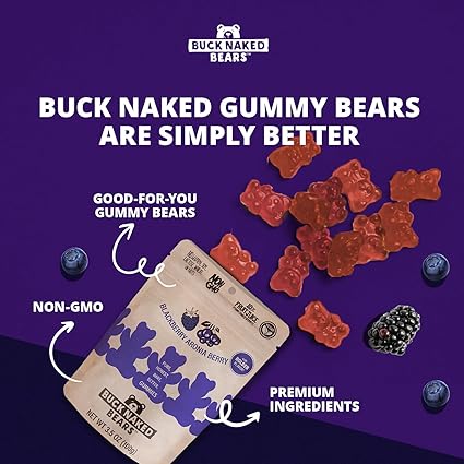 Blackberry Aronia Berry Gummy Bears by Buck Naked Bears