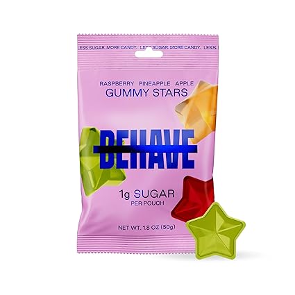 Raspberry Pineapple Apple Gummy Stars Candy by Behave Foods