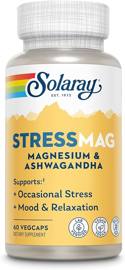 StressMag Magnesium Glycinate & Ashwagandha Capsules by Solaray