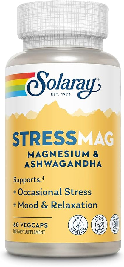 StressMag Magnesium Glycinate & Ashwagandha Capsules by Solaray