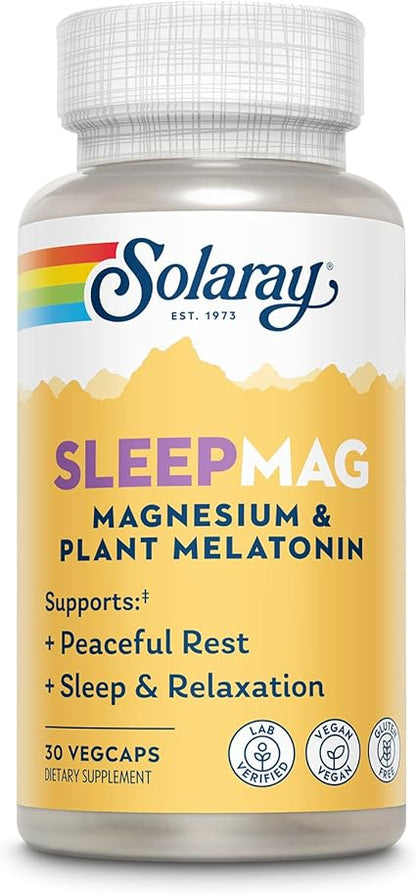 SleepMag Magnesium & Plant Melatonin Capsules by Solaray
