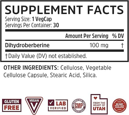 Dihydroberberine 100mg Capsules by Zhou
