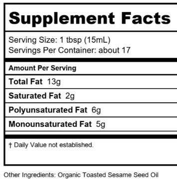 Organic Toasted Sesame Seed Oil by Ellyndale