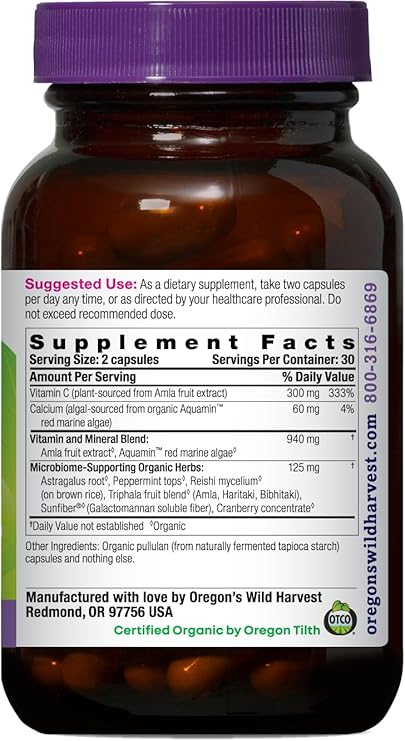 Organic Vitamin C Capsules by Oregon's Wild Harvest