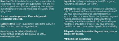 Hyaluronic Acid Vaginal Suppositories by New Life Naturals