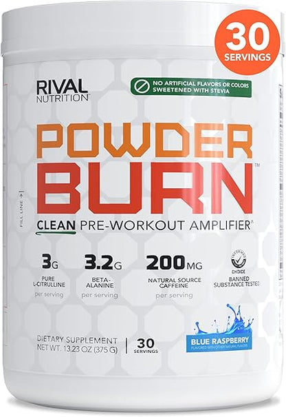 Powder Burn Clean Blue Raspberry by Rival Nutrition
