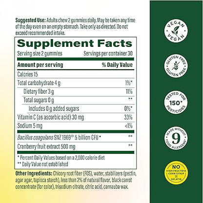 Women's Probiotic + Prebiotic Sugar Free Berry Gummies by MegaFood
