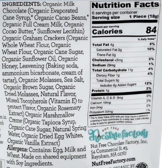 Organic Milk Chocolate Covered S'Mores by Nut Free Chocolate Factory