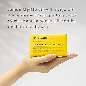 Lemon Myrtle Oil & Manuka Honey Bar Soap by Freshwater Farm