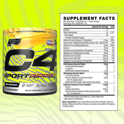 C4 Sport Ripped PreWorkout Hawaiian Pineapple Popsicle by Cellucor