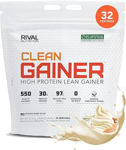 Clean Gainer 10lb Natural Soft Serve Vanilla by Rival Nutrition