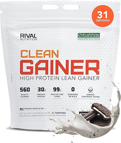 Clean Gainer 10lb Natural Cookies & Cream by Rival Nutrition