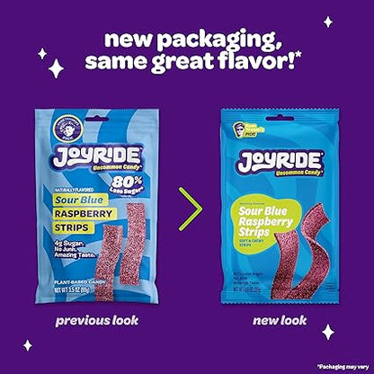 Sour Blue Raspberry Gummy Strips by Joyride