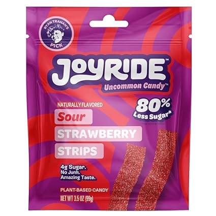 Sour Strawberry Gummy Strips by Joyride