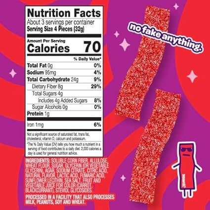 Sour Strawberry Gummy Strips by Joyride