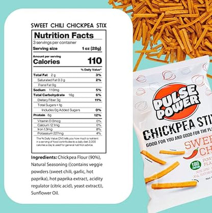 Chickpea Stix Sweet Chili Snack Stix by Pulse Power