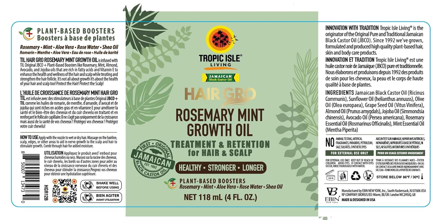 Hair Gro Rosemary Mint Growth Oil by Tropic Isle
