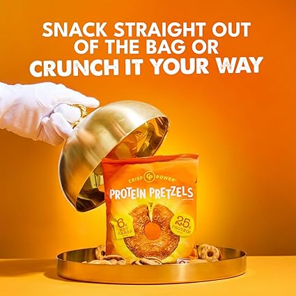 Protein Pretzels Cheddar Seasoned by Crisp Power