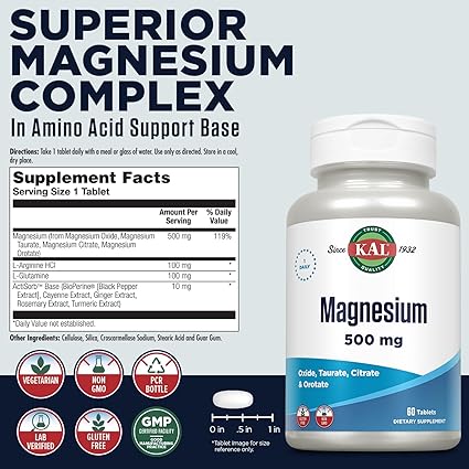 Once Daily Magnesium 500mg Tablets by Kal