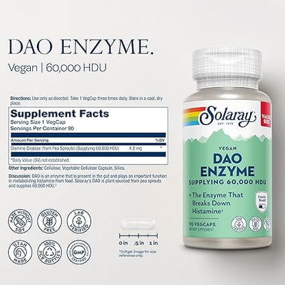 Vegan DAO Enzyme Capsules by Solaray