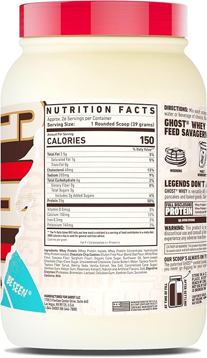 Whey Protein Chocolate Chip Cookie by Ghost