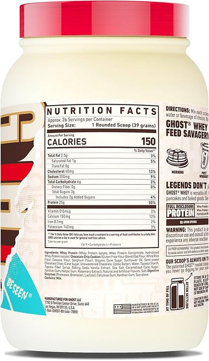 Whey Protein Chocolate Chip Cookie by Ghost