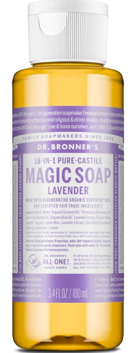 Pure Castille Liquid Soap Lavender 3.4oz by Dr Bronner's