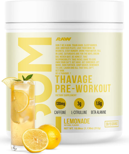 Thavage PreWorkout Lemonade by Raw Nutrition