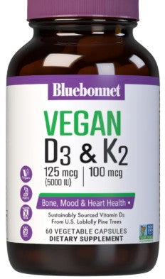 Vegan Vitamin D3 & K2 Veg Capsules by Bluebonnet