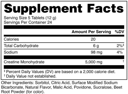 Creatine Candy Tropical Blast Chewable Tabs by DAS Labs