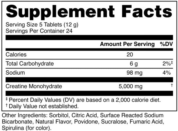 Creatine Candy Blue Raz Chewable Tabs by DAS Labs
