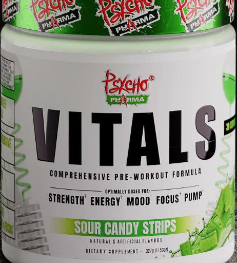 Vitals PreWorkout Sour Candy Strips by Psycho Pharma