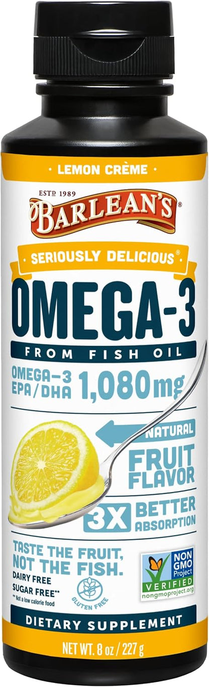 Omega 3 Fish Oil Lemon Creme Liquid by Barlean's