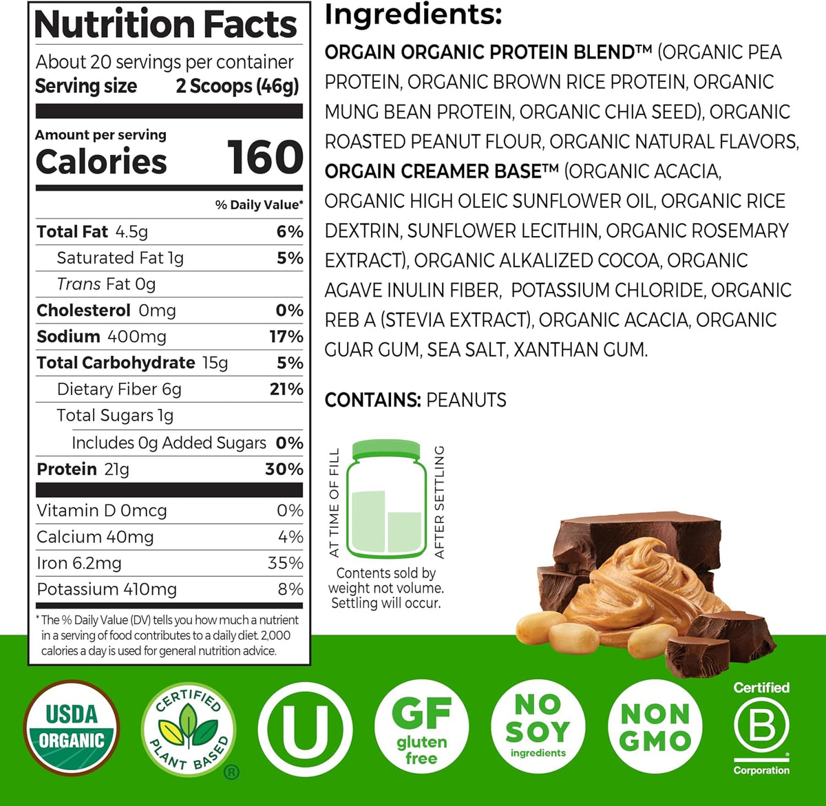 Organic Plant Protein Chocolate Peanut Butter by Orgain
