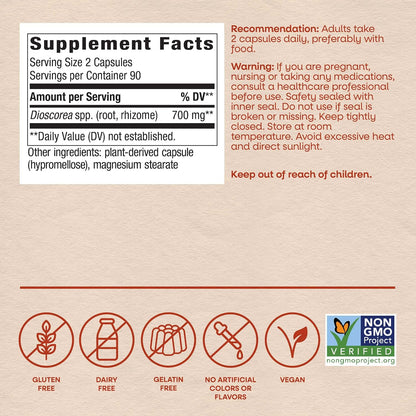 Wild Yam Root Veg Capsules by Nature's Way