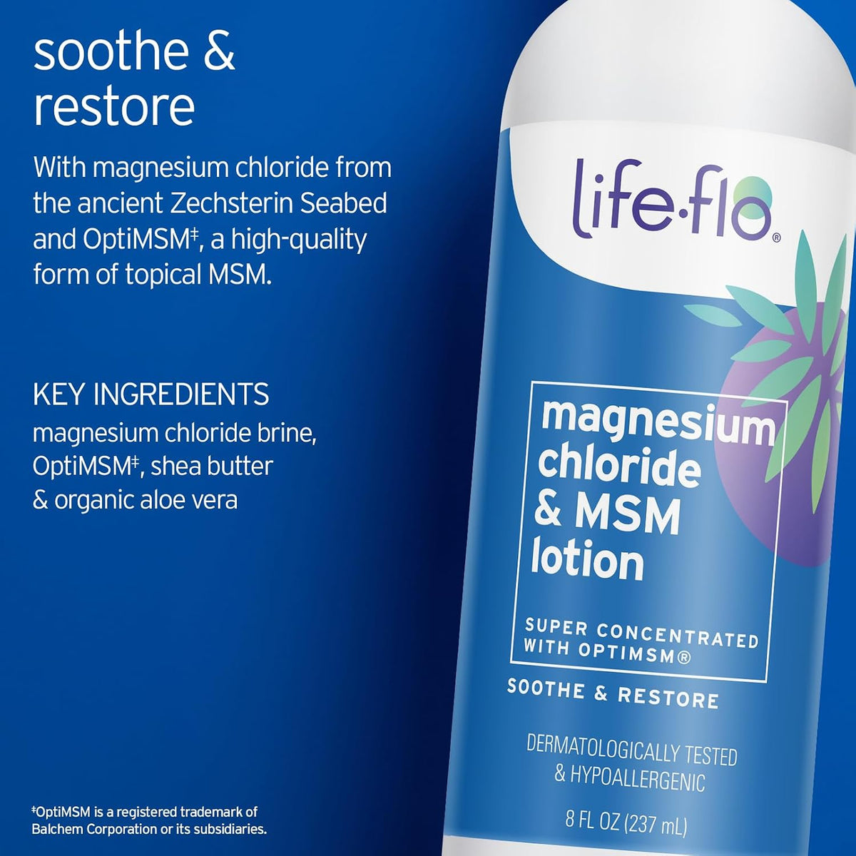 Magnesium Chloride with MSM Lotion Unscented by Life Flo