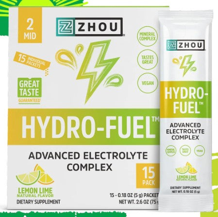 Hydro-Fuel Electrolyte Lemon Lime Powder Packets by Zhou
