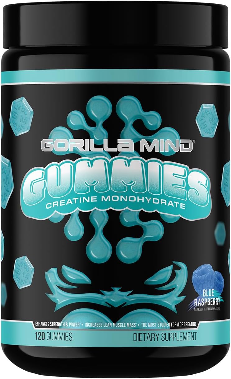 Creatine Monohydrate Blue Raspberry Gummies by Gorilla Mind